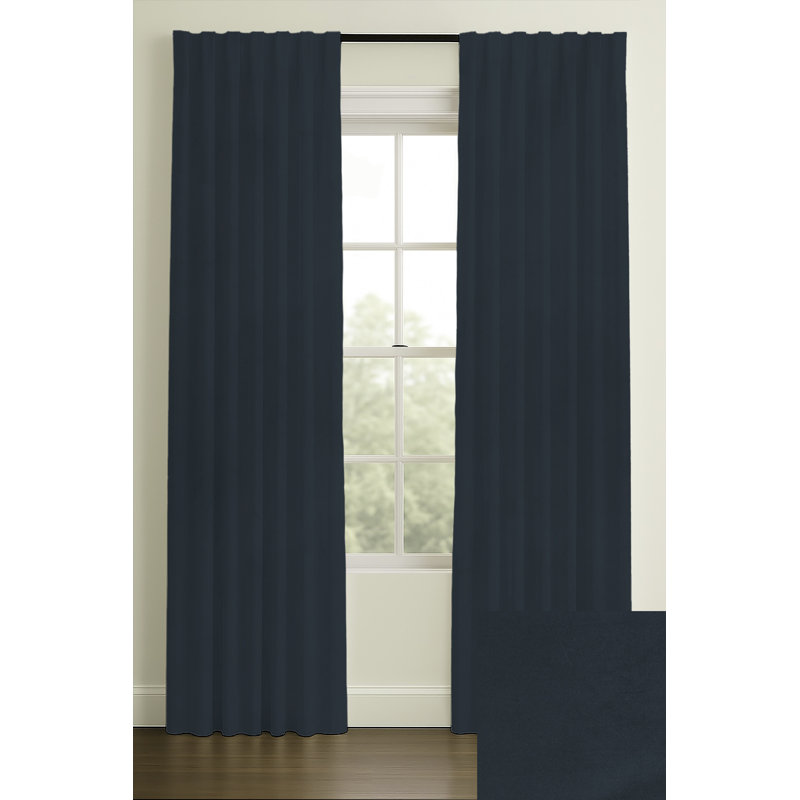 84" Inverted Pleat Room Darkening Morton Azure, Inverted Pleat, Single, 33" W x 84" L