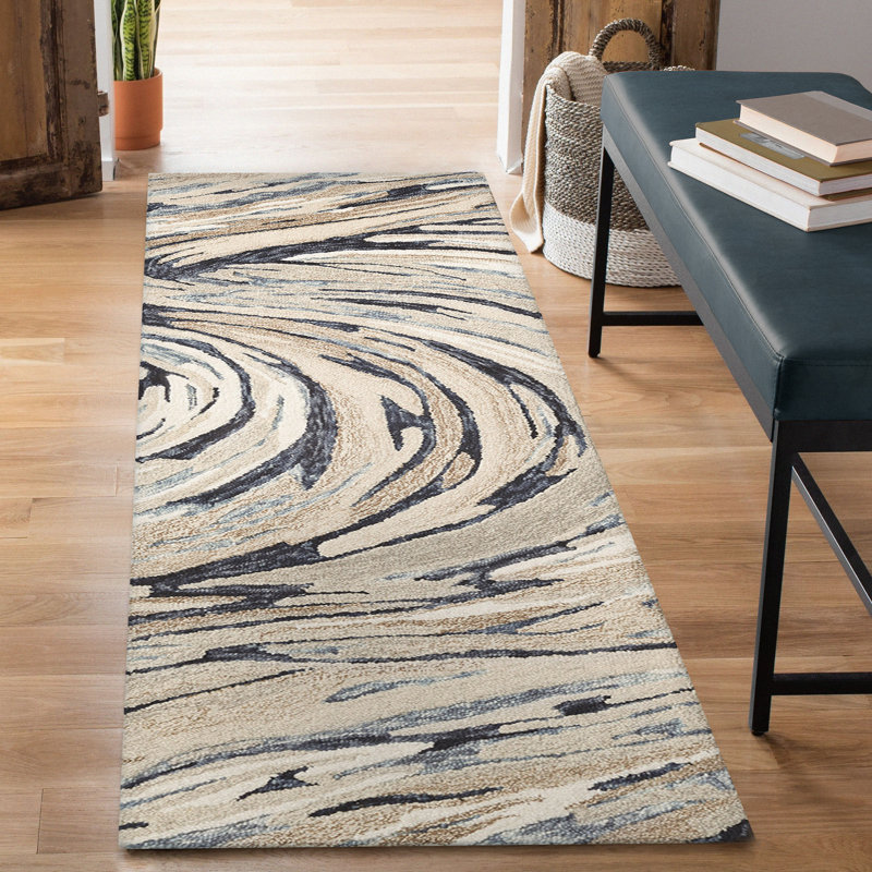 Tapis d'intérieur Abidemi Big Wave, Tapis de couloir 2 pi 3 po x 8 pi