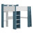 Wood Loft Bed With Built-In Storage Shelves, Clothes Rails And Desk-1543122386