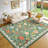 10x13 Washable Floral Living Room Area Rug Modern Farmhouse Soft Low Pile Area Rug Non-Slip Non-Shedding Indoor Large Bedroom Carpet for Dining Room, Playroom, Office, Green-764415148