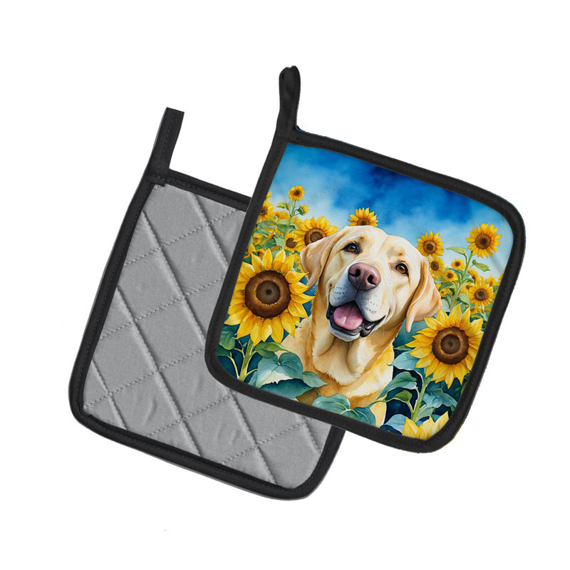 Caroline's Treasures In Sunflowers Floral Polyester Potholder Set