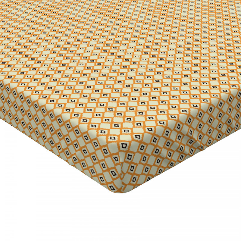 Microfiber Geometric Fitted Sheet, Twin Fitted Sheet