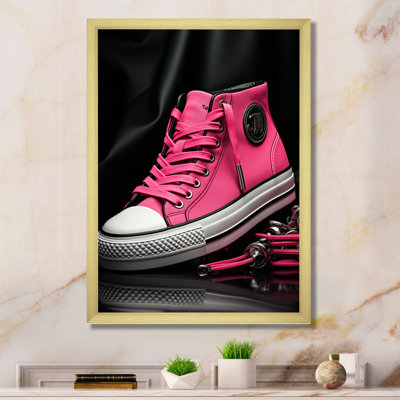 «Fashion Pink Sneakers Obsession I» sur toile