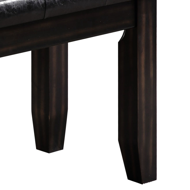 Bench With Black Cushioned Seat For Long-Term Use Compact And Storage Organizing Spaces
