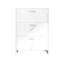 White Marble Colour High Glossy 3 Doors Shoe Cabinet With Retro Handles