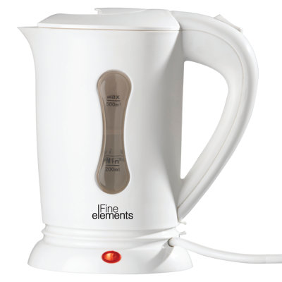 Daewoo Essentials Mini Travel Kettle White 1000W 0.5L Dual Voltage Incl. 2 Cups