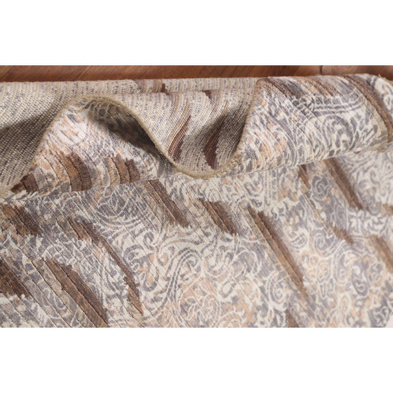 Tapis indien à motif abstrait All-Over 4 x 6