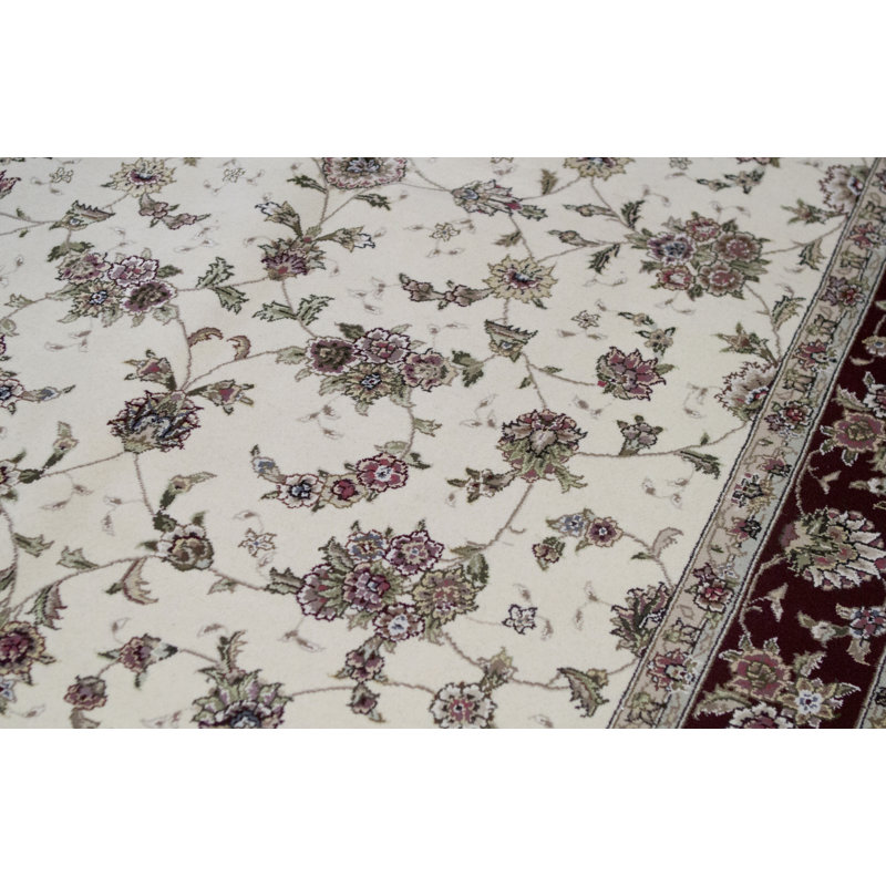 Tapis ivoire noué à la main de haute qualité