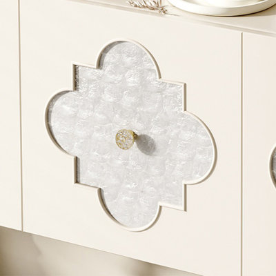 French Cream-Style Entryway Tall Storage Cabinet