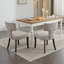 Ensemble de chaises de salle à manger de style Mid-Century moderne, ensemble de 2 chaises d'appoint rembourrées en tissu de lin ferme avec dossier en cuivre, chaises de cuisine avec structure en bois franc-67341558