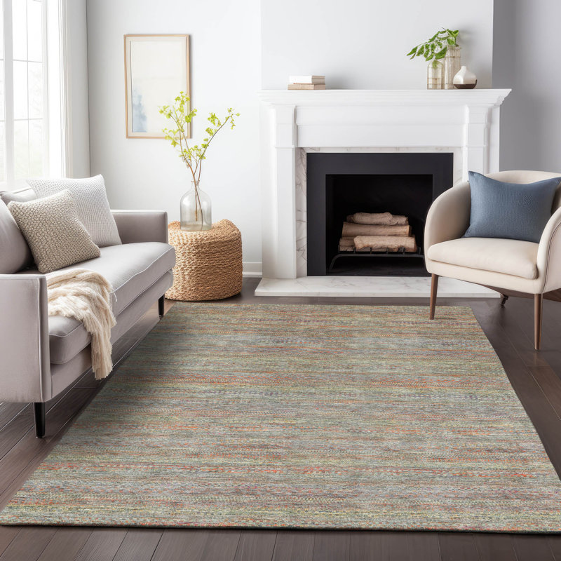 Machine Washable Indoor/Outdoor Oden ACN2148 Striped Rug, Rectangle 9' x 12'