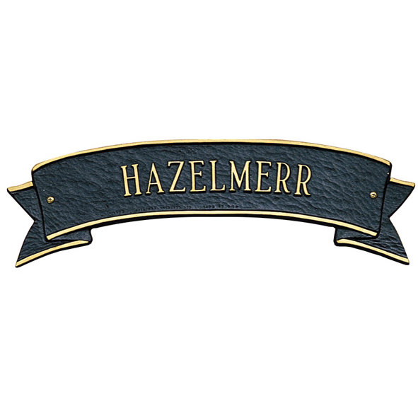 1-Line Wall Address Plaque, Green and Gold, Yes