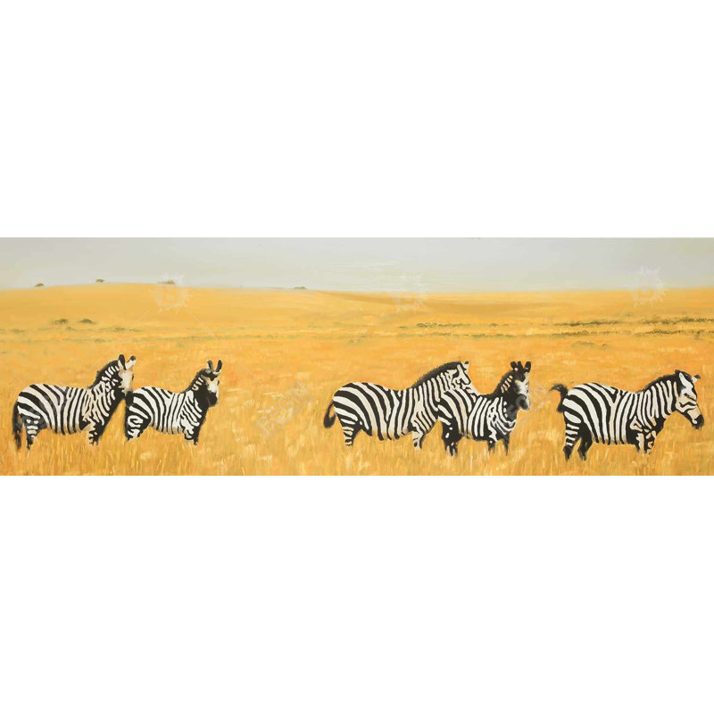 «Herd Of Zebra» sur toile, H 16 po x l 48 po