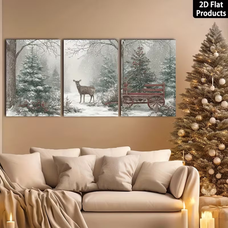3 Piece Wrapped Canvas Wall Art