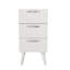 Table de chevet 3 tiroirs Carrion en blanc / noyer
