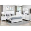 Commode de rangement blanche à 5 tiroirs avec quincaillerie noire, aucun assemblage requis, parfaite pour les chambres à coucher modernes et la vie organisée.-302454035