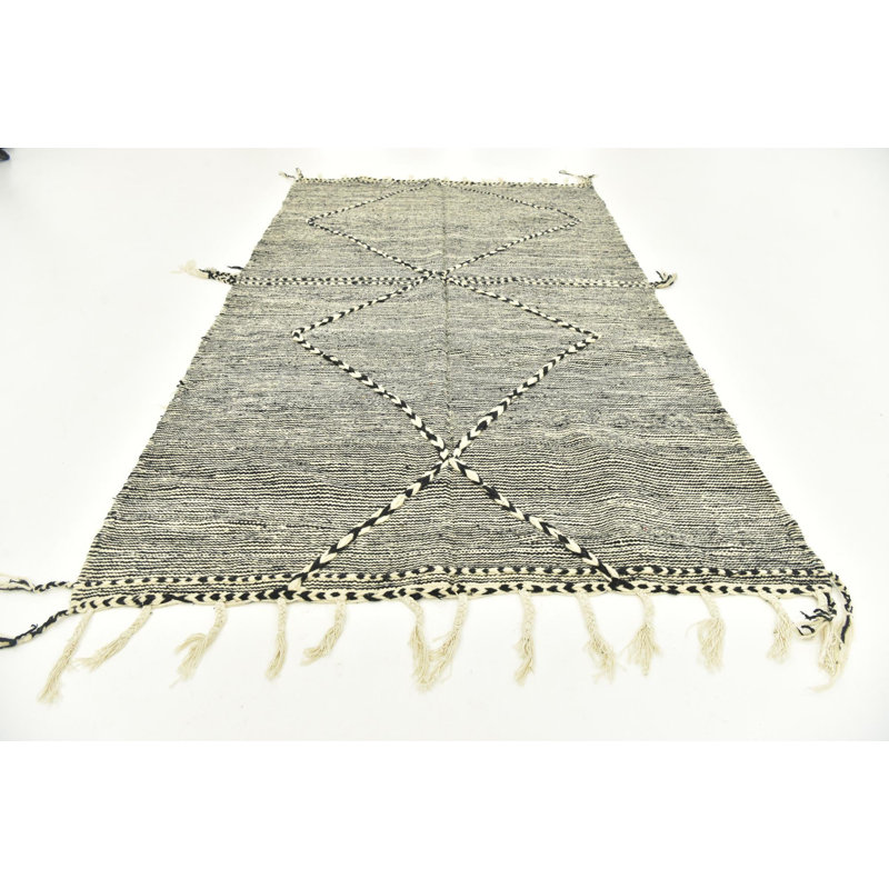 Tapis noir et blanc Mosser