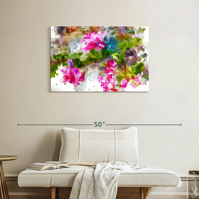 Avery Periwinkle Floral, 24" H x 36" W