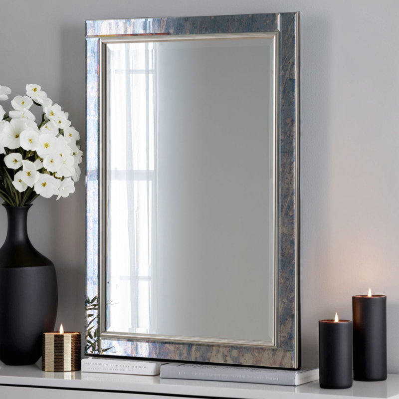 Glass Rectangle Mirror, Blue