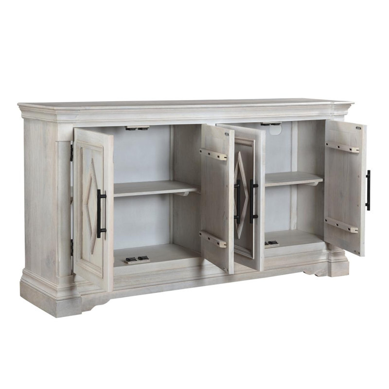 71'' W Solid Wood Sideboard, White