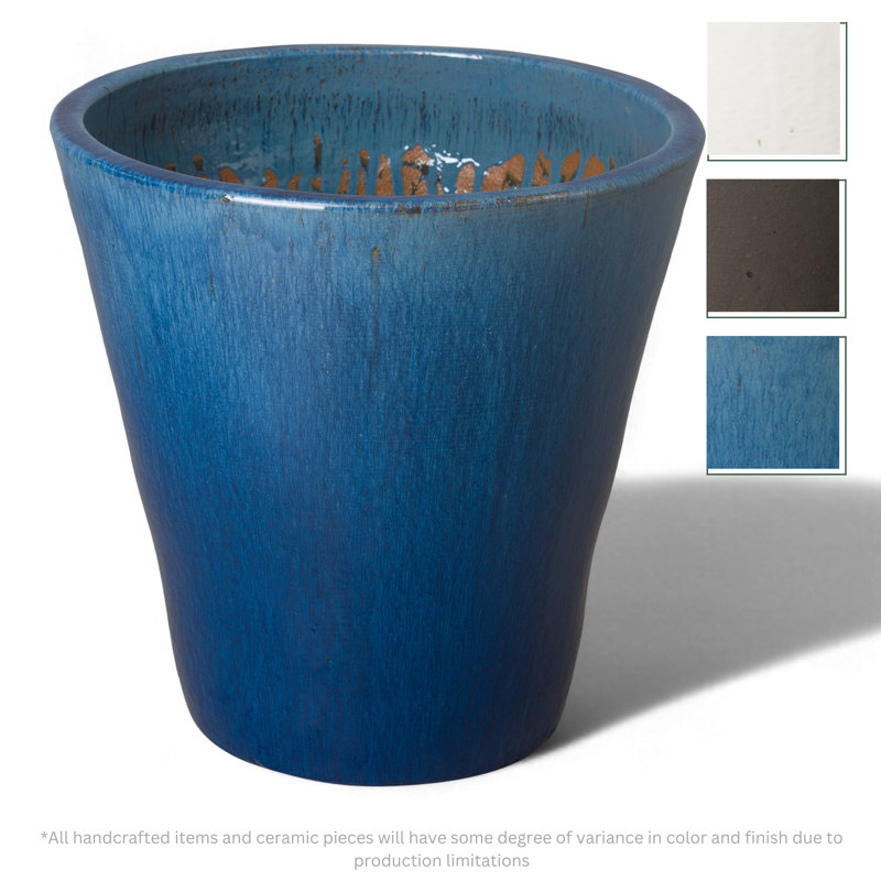 Lowden Handmade Ceramic Planter, 26" H x 26" W x 26" D, Blue