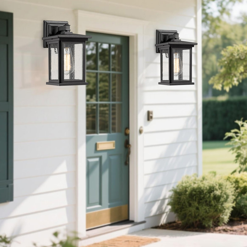 Outdoor Wall Light Fixture, Black Finish, Exterior Wall Sconce For Porch, Patio, Entryway, 4-Pack, Matte Black