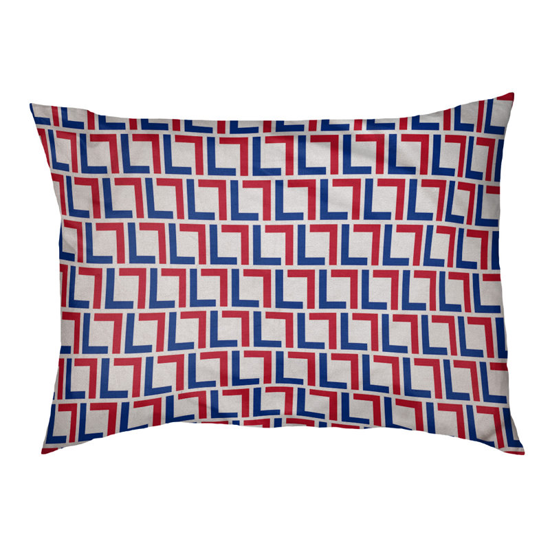 Coussin pour chien Brossard, Petit (l 28 po x P 18 po x H 4 po), Blanc / Bleu / Rouge