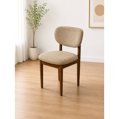 Chaise d'appoint rembourrée en bois massif