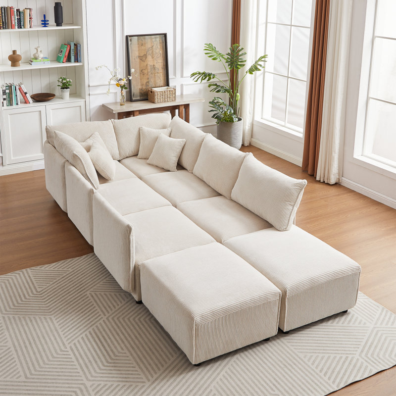 Canapé moderne multi-modules de style moderne pour le salon et autres espaces de détente, Beige