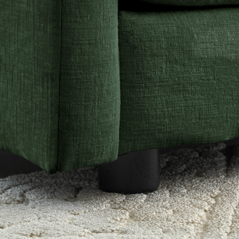 L-Shaped Sectional Sofa W/Reversible Footrest,sofas,couches, Green Chenille