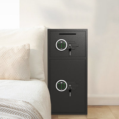 Extra Large Safe, Digital Security Safe Box With Deposit Slot & Metal Storage Box With Backlit Keypad & Dual Alarm For Home Office