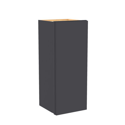 Gallery Express Mercer Plywood Assembled 9 in W X 12 in D X 30 in H Wall Kitchen Cabinet with Shelves Left in Onyx