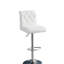 Tabouret de bar réglable à hauteur réglable au gaz en similicuir capitonné à base chromée, ensemble moderne de 2 chaises