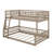 Full XL Over Queen Bunk Bed, Modern Wood Bunk Bed Frame With Ladder And Guardrails-1689787507