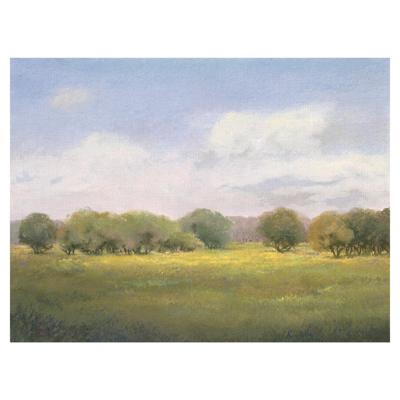Peaceful Meadow Landscape Canvas Art for Kids Room