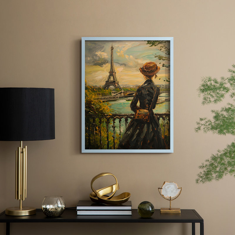 Reproduction encadrée WOMEN Series DCX III - bois massif, H 15 po x l 12 po, Bleu