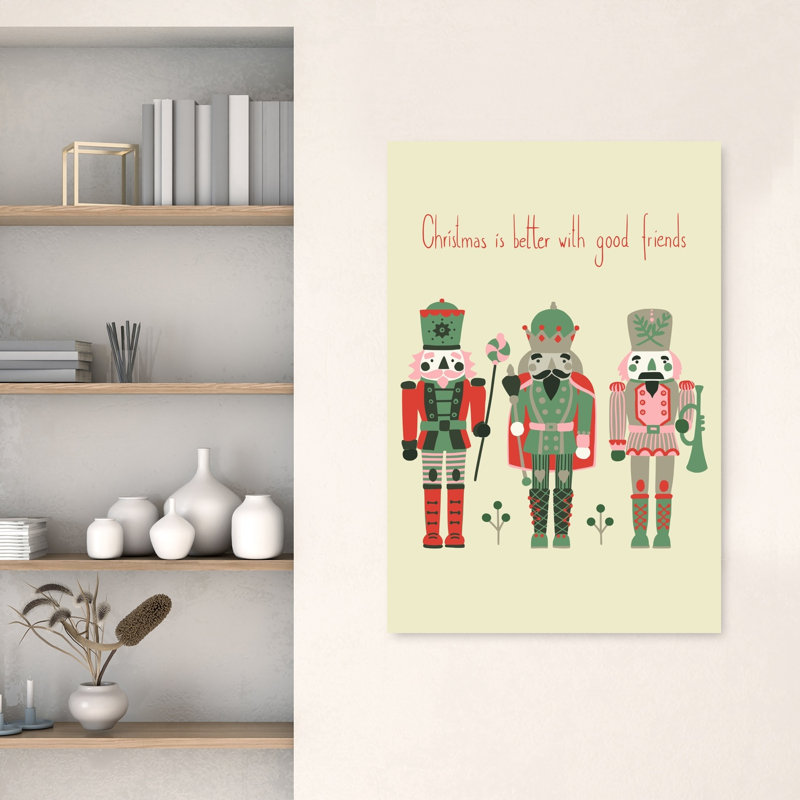 Casse-noisette de Noël, amis rétro, impression d'art rétro, H 48 po x l 32 po