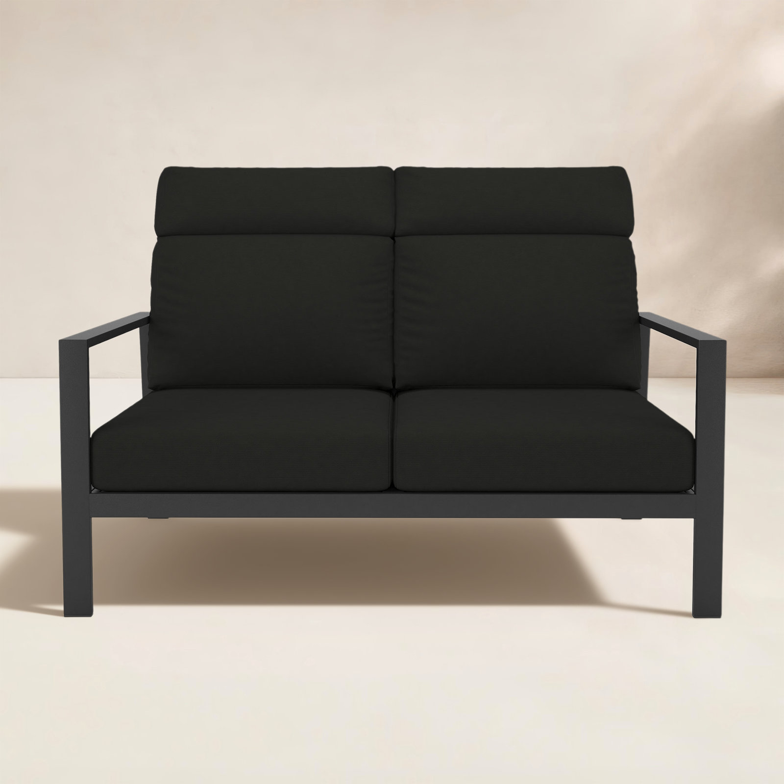 Townsend 55" Sunbrella® Patio Loveseat, Canvas Black, None, No