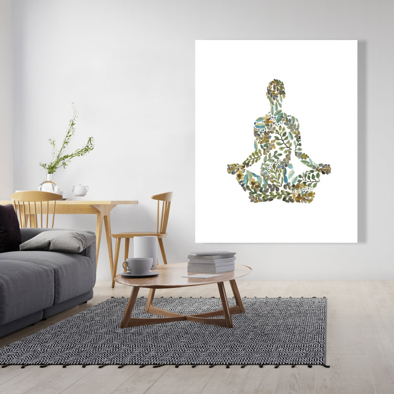 Zen Attitude - Toile florale botanique verte pour la décoration intérieure