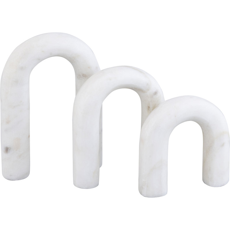 Arco Marble Decorative Object, White