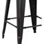 Paquet de 2 tabourets de bar sans dossier Art, siège de 30 po, tabourets ABS + PC noirs, empilables pour économiser de l'espace, cuisine et espaces idéaux, 13 lb par tabouret en métal de 2, couleur standard vieillie, poids facile à manipuler,