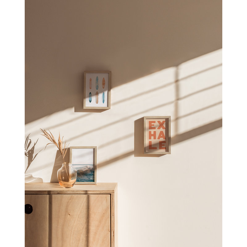 Beige Oak Wood Gallery Wall Frame Set (Set of 3)