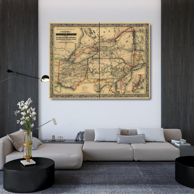 Williston Forge Vintage Maps Gallery Wrapped Canvas Art Titled: Civil War Railroad Map 1862 62208
