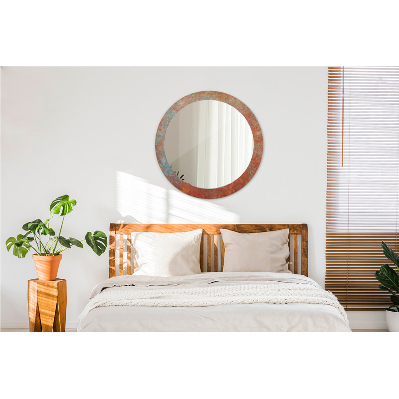 Huldar Glass Flat Wall Mirror, Brown/Blue