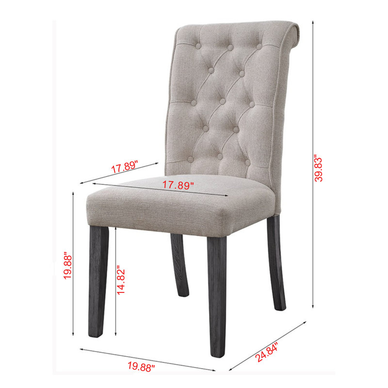 Chaise d'appoint Ferrous Beige Lin et finition grise (ensemble de 2)