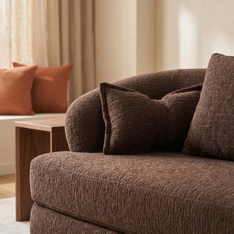 Le canapé brun de style moderne, le canapé-lit dépliant de 70 pouces, est livré avec 4 coussins décoratifs, parfait pour les salons et les appartements.