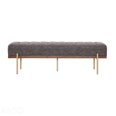 Banc rembourré avec repose-pieds capitonné