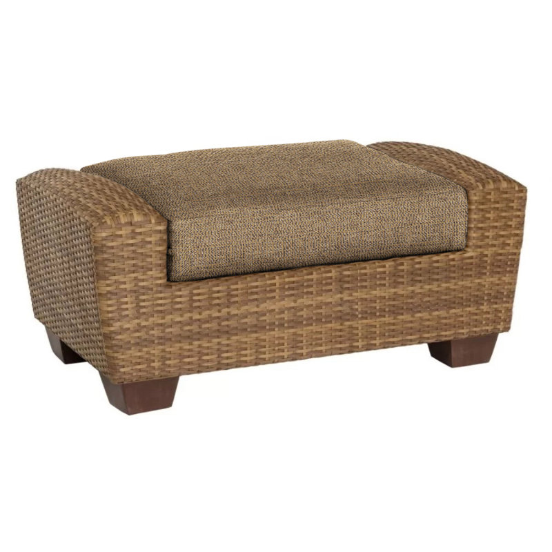 Repose-pieds d'extérieur avec coussin Saddleback, Sésame, Café