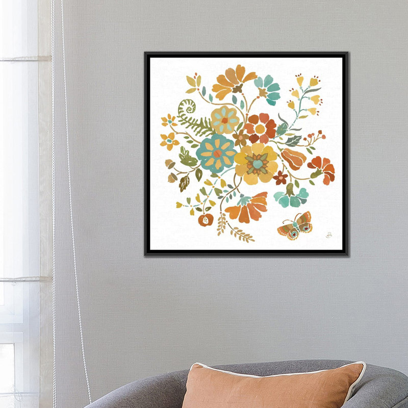 « automne impressions v », impression sur toile, H 18 po x l 18 po x P 1,5 po, Toile avec cadre noir, Pas de tapis