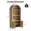 Bibliothèque de rangement arquée de 70,9 po de hauteur avec tablettes ouvertes et armoire-2006776707